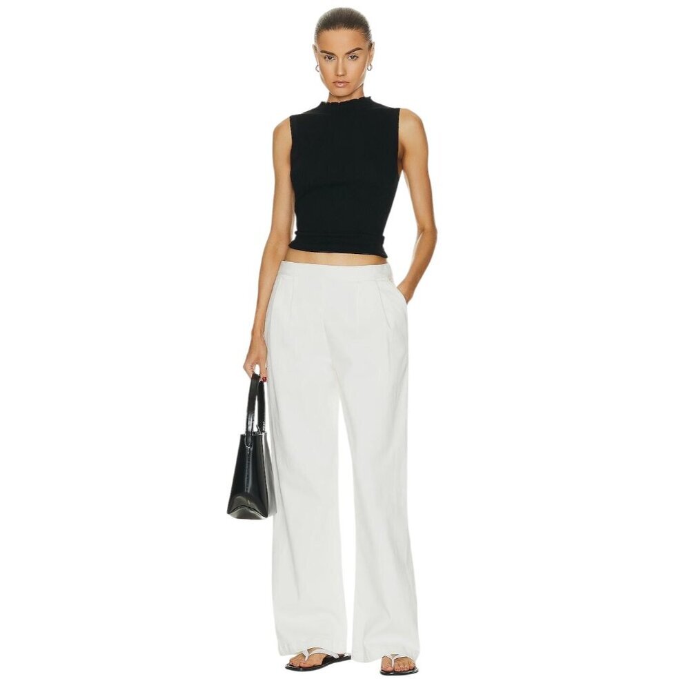 Enza Costa Soft Touch Pleated Wide Leg Pant in Undyed 0 Xsmall Denim Trousers